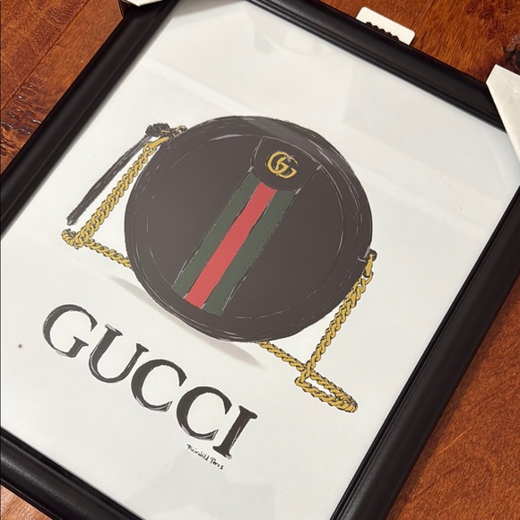 NWT Gucci Framed Wall Art with Black and Gold Accents - Picture 2 of 5